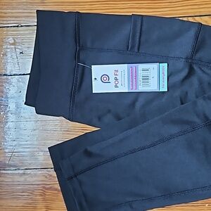 POPFit Compression Stella Crop Leggings - Huge Pockets! SIZE S